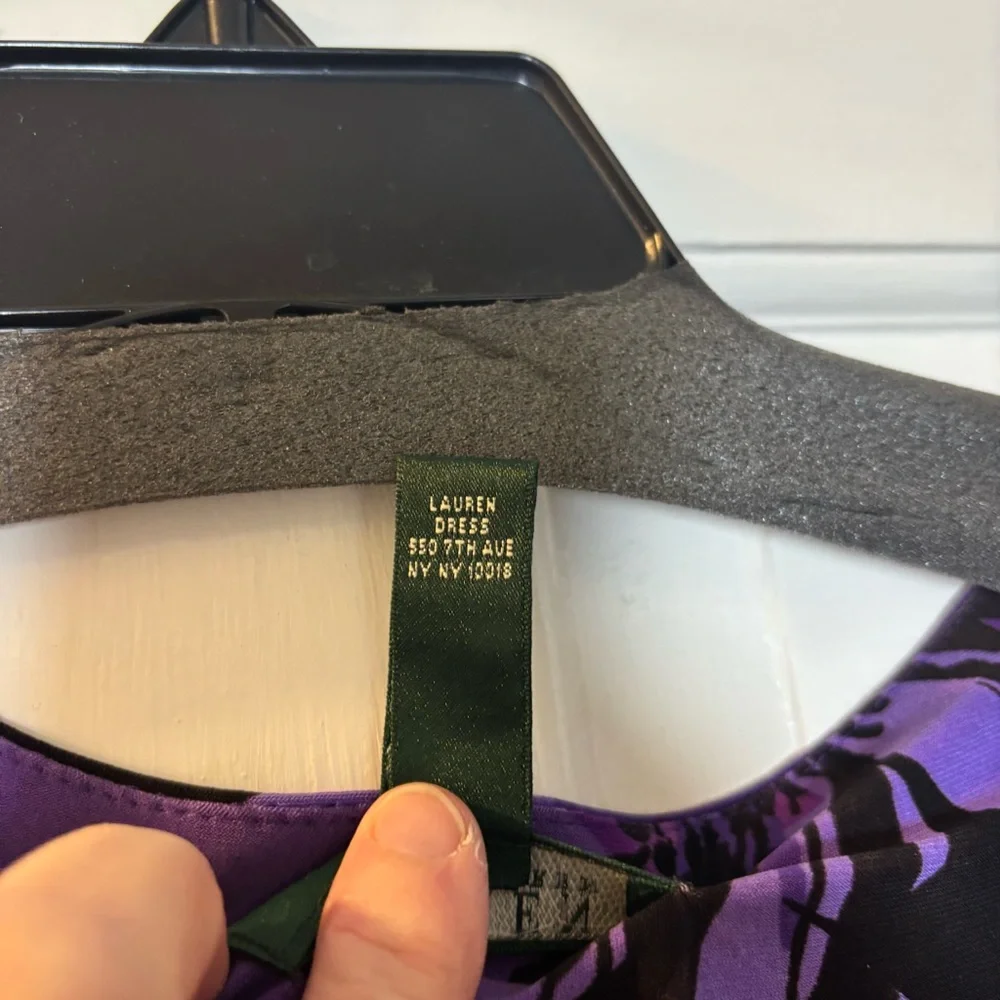 Lauren Ralph Lauren Purple Floral Midi Sleeveless Dress Women’s Size 6P - Picture 6 of 7